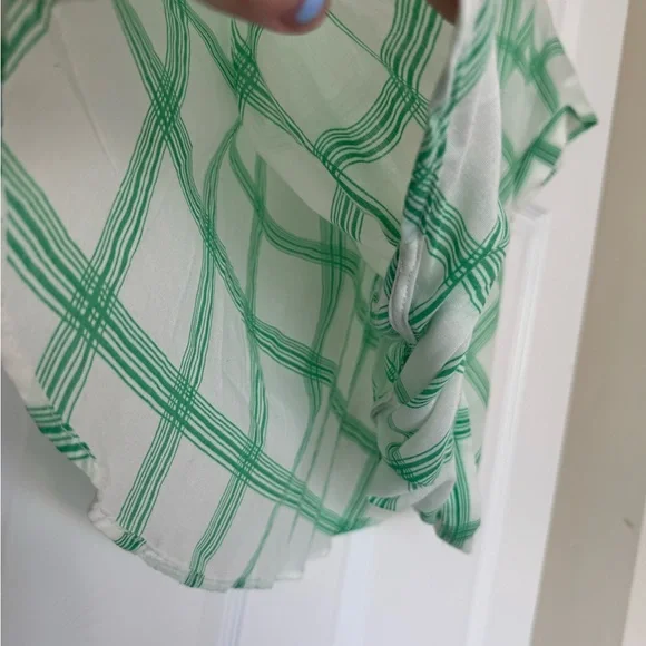 Anthropologie Green/white Plaid Button Down Shirt - Picture 3 of 5